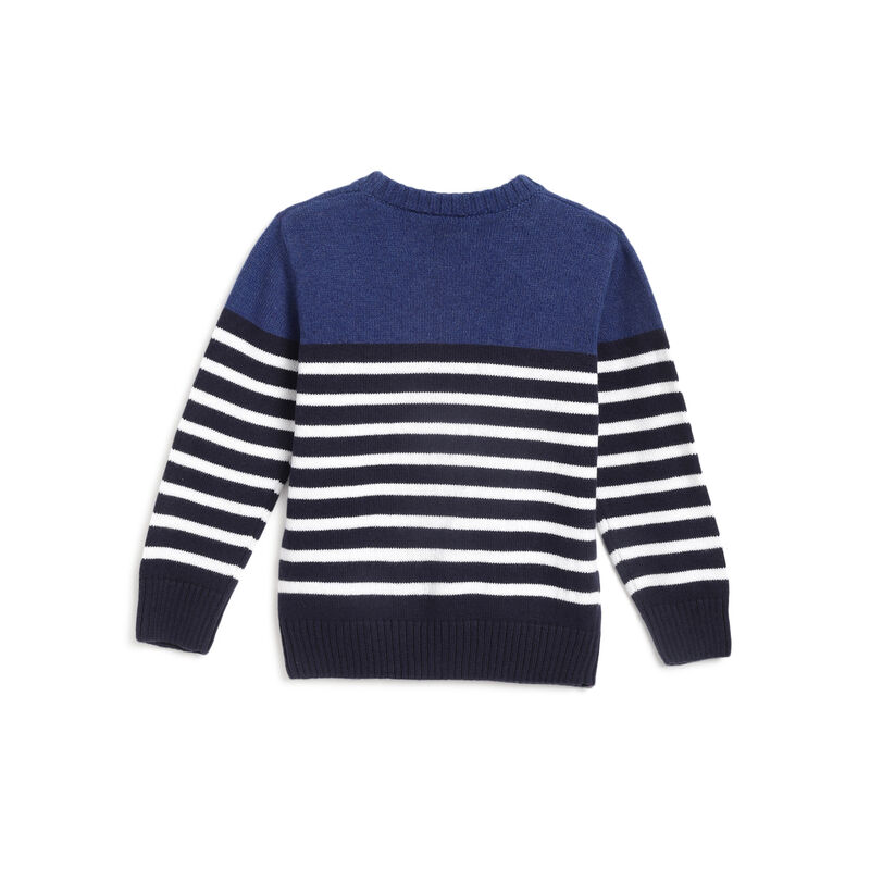 Boys Medium Blue Striped Pullover image number 1